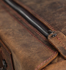 Vintage Coffee Leather Mens Briefcase Work Bag Laptop Bag Business Bag for Men - iwalletsmen