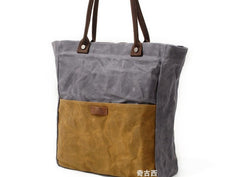 Mens Waxed Canvas Tote Bag Canvas Shopper Bag Canvas Shoulder Bag for Men - iwalletsmen