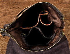 Mens Leather Small Side Bags COURIER BAG Waist Pouch Holster Belt Case Belt Pouch for Men - iwalletsmen