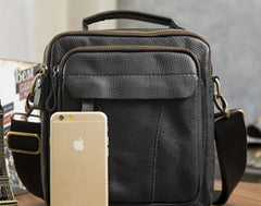 Cool Leather Mens Small Side Bag Messenger Bags Shoulder Bags for Men - iwalletsmen