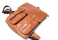 Leather Brown Mens Backpack Cool Travel Backpacks Laptop Backpack for men - iwalletsmen