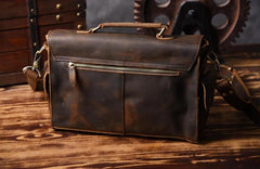 Genuine Leather Mens Cool Messenger Bag Briefcase Work Bag Business Bag for men