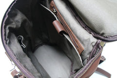 Mens Leather Barrel Backpack Cool Travel Bag Weekender Bag for men - iwalletsmen