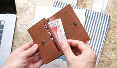 Leather Mens Card Wallet Front Pocket Wallet Small Slim Wallets Change Wallet for Men - iwalletsmen