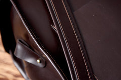 Handmade Leather Mens Cool Backpack Sling Bag Large Black Travel Bag Hiking Bag for men