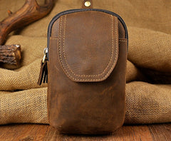 Small Mens Leather Belt Pouch Holsters Belt Cases Cell Phone Waist Pouch for Men - iwalletsmen