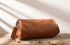 Cool Leather Mens Barrel Shoulder Bags Messenger Bags for Men - iwalletsmen