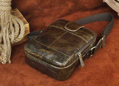 Small Leather Mens SIDE BAG COURIER BAG Messenger Bag Shoulder Bag for Men - iwalletsmen
