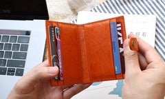 Leather Mens Front Pocket Wallet Card Wallet Small Slim Wallet Change Wallet for Men - iwalletsmen