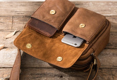 Cool Small Leather Mens Messengers Bag Shoulder Bag for Men - iwalletsmen
