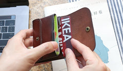 Leather Mens Front Pocket Wallet Small Wallets Card Wallet Change Wallet for Men - iwalletsmen