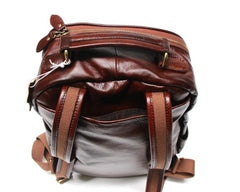 Vintage Leather Mens Backpack Travel Backpack School Backpacks for men - iwalletsmen