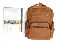 Cool Brown Mens Leather Backpack Travel Backpacks School Backpacks for men - iwalletsmen