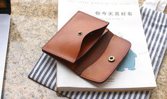 Leather Mens Card Wallet Front Pocket Wallet Small Slim Wallets Change Wallets for Men - iwalletsmen