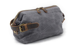 Cool Canvas Leather Mens Zipper Wristlet Bag Vintage Clutch Zipper Bag for Men - iwalletsmen