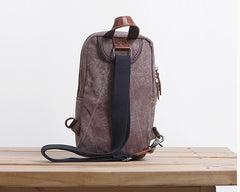 Folk Canvas Mens Sling Bag Vintage Chest Bag One Shoulder Pack for men - iwalletsmen