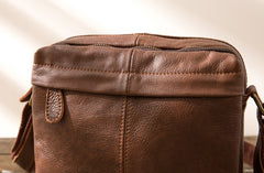 Cool Small Leather Black Mens Messenger Bags Shoulder Bags  for Men - iwalletsmen