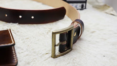 Cool Handmade Red Brown Leather Mens Belt Leather Belt for Men - iwalletsmen