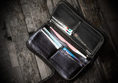 Handmade Leather Prajna Ghost Mens Chain Biker Wallet Cool Leather Wallet With Chain Wallets for Men
