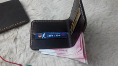 Handmade Vintage Leather Mens Slim Small Wallet Leather Bifold Wallets for Men - iwalletsmen