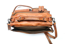 Vintage Brown Leather Mens Messenger Bag Handbag Shoulder Bag for men - iwalletsmen