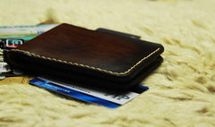 Vintage Leather Mens Slim Small Wallet Leather Small Wallets for Men - iwalletsmen