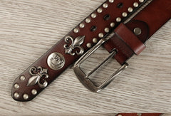 Handmade Genuine Custom Punk Biker Leather Mens Leather Men Belt for Men