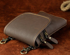 Mens Leather Small Belt Pouch Side Bag Waist Pouch Holster Belt Cases for Men - iwalletsmen