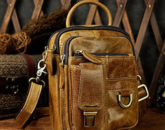 Vintage Leather Belt Pouches for Men Waist Bag BELT BAG Shoulder Bags For Men - iwalletsmen