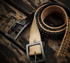 Handmade Genuine Leather Mens Belt Custom Cool Leather Men Black Belt for Men