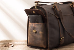 Cool Vintage Leather Mens Weekender Bag Travel Bags Shoulder Bags for men - iwalletsmen