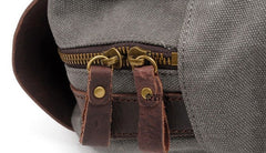 Mens Canvas Leather Backpack Canvas Hiking Backpack Canvas Travel Backpack for Men - iwalletsmen