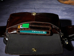 Cool Leather Mens Fanny Pack Waist Bag Hip Pack Belt Bag Bumbag for Men - iwalletsmen