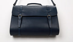 Blue Leather Mens Briefcase Messenger Bag Handbag Shoulder Bag for men - iwalletsmen