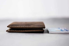 Handmade Vintage Leather Men Small Bifold Wallet Wallet for Men - iwalletsmen