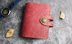 Handmade Leather Floral Mens Cool billfold Wallet Card Holder Small Card Slim Wallets for Men