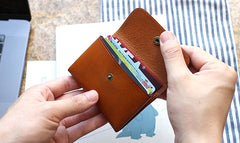 Leather Mens Front Pocket Wallet Small Wallet Card Wallet Change Wallets for Men - iwalletsmen