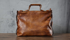 Handmade Leather Mens Cool Messenger Bag Briefcase Work Bag Business Bag Laptop Bag for men