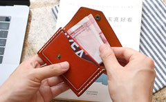 Leather Mens Card Wallet Front Pocket Wallet Small Slim Wallet Change Wallet for Men - iwalletsmen