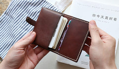 Leather Mens Small Card Wallets Front Pocket Wallet Cool Change Wallet for Men - iwalletsmen