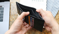 Leather Mens Front Pocket Wallet Small Wallet Slim Wallet Card Wallet for Men - iwalletsmen