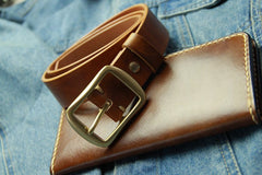Handmade Vintage Leather Mens Belt Leather Belt for Men - iwalletsmen
