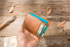 Leather Mens Slim Card Holder Front Pocket Wallets Card Wallet for Men - iwalletsmen