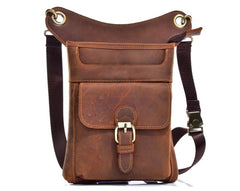 Cool Biker Leather Drop Leg Bag Mens Belt Pouch Waist Bag Shoulder Bag for Men - iwalletsmen