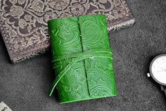 Handmade Leather Floral Mens Cool billfold Wallet Card Holder Small Card Slim Wallets for Men