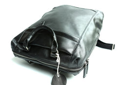 Black Leather Mens Backpack Travel Backpack Laptop Backpack for men - iwalletsmen
