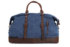 Mens Waxed Canvas Leather Weekender Bag Canvas Overnight bag Travel Bag for Men - iwalletsmen