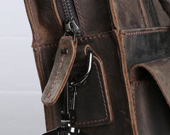 Vintage Coffee Leather Mens Briefcases Work Bag Laptop Bag Business Bag for Men - iwalletsmen