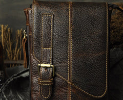 Mens Leather Small Side Bag COURIER BAGs Waist Pouch Holster Belt Case Belt Pouch for Men - iwalletsmen