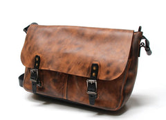 Cool Handmade Vintage Leather Mens Messenger Bags Shoulder Bag for men - iwalletsmen